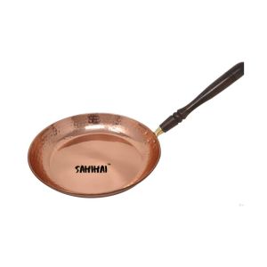 Copper Frying Pan with Wooden Handle
