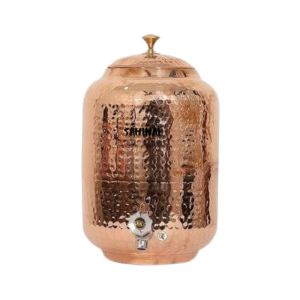 copper hammered design water pot