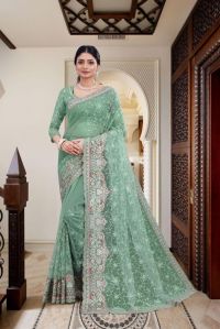 Ladies Fancy Chiffon Silk Sarees, Technics : Sequence Work