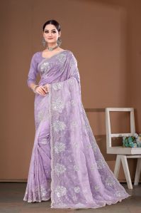 Ladies Crystal Fabric Saree