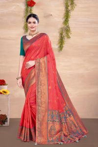 Women Viscose Silk Saree -5