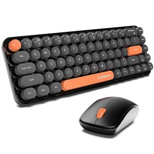 Ambrane Combo of Wireless Keyboard with Mouse Retro Typewriter Inspired, 2.4GHz for Desktop, Laptop