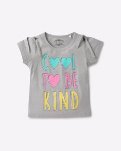 Girls Printed Round Neck T Shirt