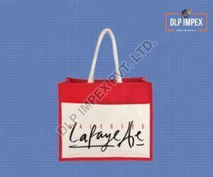 Red & White Jute Promotional Bag
