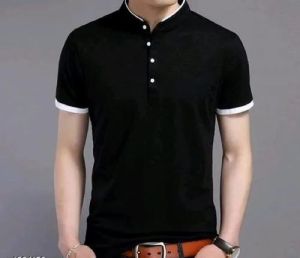 Mens Designer Chinese Collar T-Shirt
