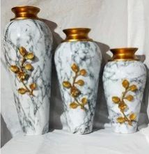 Printed Metal Flower Vase Set