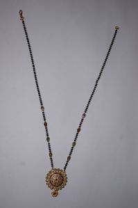 Brass Multicolor Bead Mangalsutra With Pendant