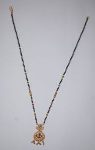 Brass Multicolor Single Chain Mangalsutra With Pendant