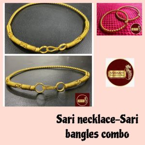 Sari Necklace with Sari Bangles combo