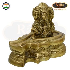 brass 12 head shivling lord shiva statue