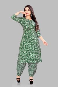 Ladies A Line Kurti Pant Set