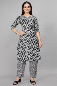 Ladies Fancy A Line Kurti Pant Set