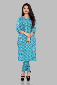 Ladies Fancy Cotton Kurti Pant Set