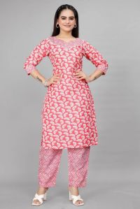 Ladies Stylish A Line Kurti Pant Set