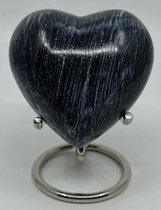Black Heart Shaped Cremation Urn