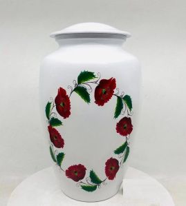 Floral Round Cremation Urn