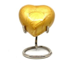 Golden Heart Shaped Cremation Urns