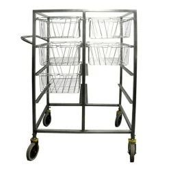 Stainless Steel Hospital Basket Distribution Trolley
