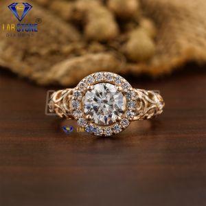 Aesthetic Round Cut Diamond Rose Gold Ring