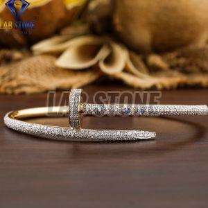 Modern Round Cut Diamond Yellow Gold Bracelet