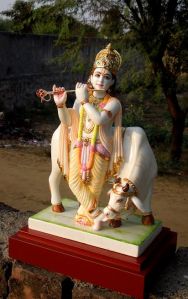 Marble Gau Gopal Statue For Worship, Temple