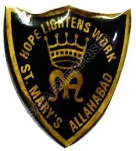 Printed 3 Inch Uniform Badge, Color : Golden Black