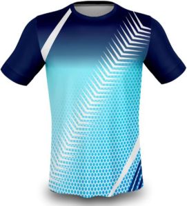 Printed Round Neck Mens Sports T Shirt, Sleeve Type : Half Sleevs