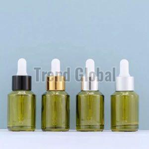 Green Slant Shoulder Glass Bottle For Cosmetics