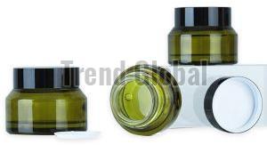 Green Slant Shoulder Glass Jar