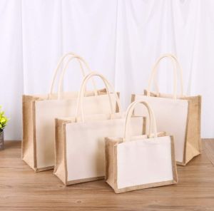 Jute Shopping Bags, Handle Type : Rope Handle