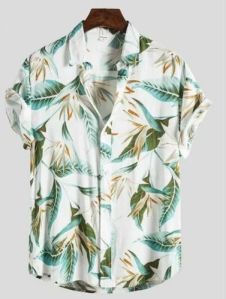 Mens Half Sleeves Floral Print Shirt