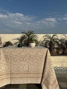 Rectangular Leaves Print Tablecloth