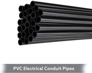 Black MMS PVC Electrical Conduit Pipes