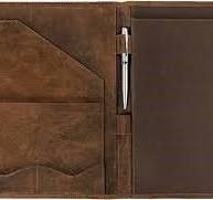 Leather Folders, Color : Brown