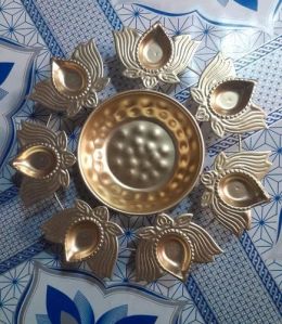 Golden Brass Diya Urli