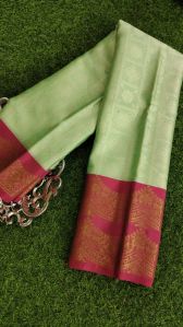 Checked Cotton Saree, Saree Length : 6.5 Meter