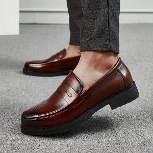 Mens Leather Shoes, Color : Brown