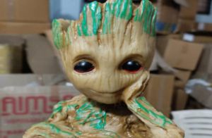 Poly Resin Baby Groot Flower Pot For Decoration, Gifting Purpose