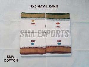 Cotton 9 X 5 Mayilkan Dhoti For Casual Wear