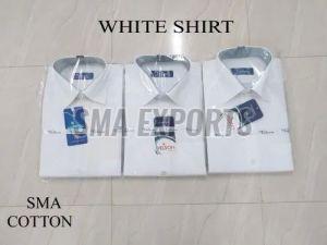 SMA Plain Mens White Cotton Shirt, Sleeve Style : Full Sleeve