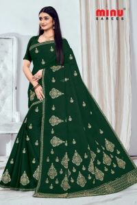 Nilpari Embroidered Cotton Saree