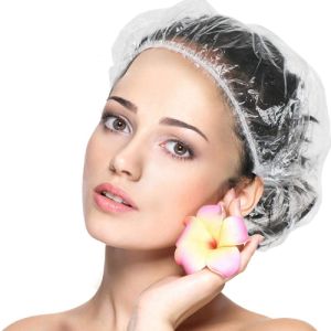 Plain Plastic Disposable Shower Cap, Color : Transparent