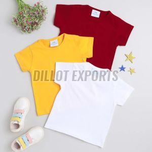 Plain Polyester Kids Knitted T-shirts Casual Wear