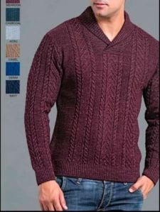 Plain Mens Woolen Sweater, Neck Style : V Neck