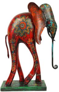 Polished Wooden Elephant For Shop, Office, Home, Garden