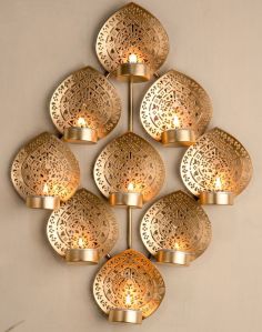 Handicrafts Iron Wall Hanging Decorative Tealight Candle Holder For Home Decor/diwali Gift