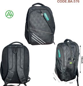 Printed Black Backpack Bag For College, School