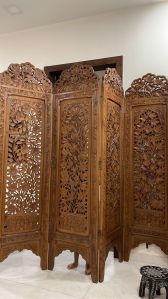 4 Panels Wooden Room Partition Divider