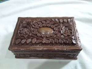 8x5 Inch Carved Wooden Box