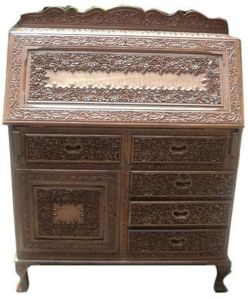 Small Wooden Carved Writing Desk